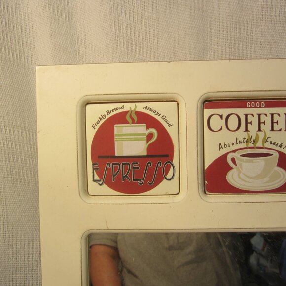 VTG 90'S MIRROR W/COFFEE MOTIF, LOOKS LIKE A DOOR - Picture 2 of 7